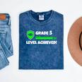 Grade 5 Level Achieved Video Gamer 5th Grade Graduation Mineral Wash Tshirts Mineral Navy