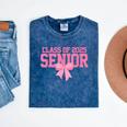 Graduate 2025 Class Of 2025 Senior Coquette Bow Graduation Mineral Wash Tshirts Mineral Navy