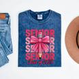 Graduate 2025 For Senior 2025 Graduation Coquette Pink Bow Mineral Wash Tshirts Mineral Navy
