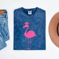 Graduate Cute Pink Flamingo Graduation Mineral Wash Tshirts Mineral Navy