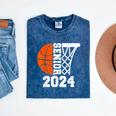 Graduate Senior Class Of 2024 Basketball Player Graduation Mineral Wash Tshirts Mineral Navy
