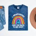 I Graduated Can I Go Back To Bed Now Graduation Hat Rainbow Mineral Wash Tshirts Mineral Navy