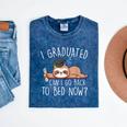 I Graduated Can I Go Back To Bed Now Shirts Graduation Mineral Wash Tshirts Mineral Navy