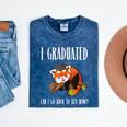 I Graduated Can I Go Back To Bed Sleepy Red Panda Graduation Mineral Wash Tshirts Mineral Navy