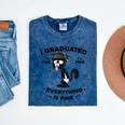I Graduated Graduate Class 2025 Cat Graduation Mineral Wash Tshirts Mineral Navy