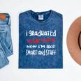 I Graduated Middle School Graduation Mineral Wash Tshirts Mineral Navy