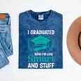 I Graduated Smart Graduation Student College University Mineral Wash Tshirts Mineral Navy