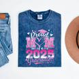 Graduation 2025 Proud Mom Of 2025 Graduate Floral Women Mineral Wash Tshirts Mineral Navy