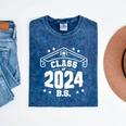 Graduation BS Class Of 2024 Grad Congratulations Graduate Mineral Wash Tshirts Mineral Navy