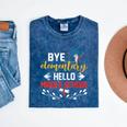 Graduation Bye Elementary Hello Middle School Graduate Mineral Wash Tshirts Mineral Navy