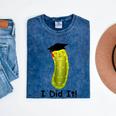 Graduation Cap Wearing Big Dill Pickle I Did It Graduate Fun Mineral Wash Tshirts Mineral Navy