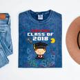 Graduation Class Of 2018 Game Over 8-Bit Gamer Mineral Wash Tshirts Mineral Navy