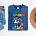 Graduation I Crushed 2nd Grade Unicorn Girls Grad Magical Mineral Wash Tshirts Mineral Navy