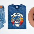 Graduation Day 2025 Graduate Class School Degree College Dog Mineral Wash Tshirts Mineral Navy