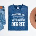 Graduation Day Husband I Survived My Wifes Masters Degree Mineral Wash Tshirts Mineral Navy