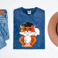 Graduation Fox School Bachelor Master Doctor Study Mineral Wash Tshirts Mineral Navy
