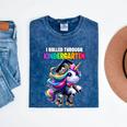 Graduation Kindergarten Unicorn Roller Skate Girls Grad Mineral Wash Tshirts Mineral Navy