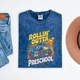 Graduation Rollin' Outta Preschool Monster Truck Boys Pre-K Mineral Wash Tshirts Mineral Navy