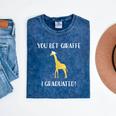 Graduation Shirt You Bet Giraffe I Graduated Pun Mineral Wash Tshirts Mineral Navy
