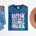 Groovy In My Last Day Of School Era Second Grade Graduation Mineral Wash Tshirts Mineral Navy