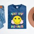 Groovy Next Stop 2nd Grade 1st Grade Graduation 2025 Mineral Wash Tshirts Mineral Navy