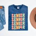 Groovy Senior Graduation Cute Groovy Senior Class Of 2024 Mineral Wash Tshirts Mineral Navy