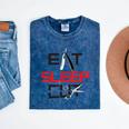 Haircutter Barber Eat Sleep Cut Barbering Graduation Mineral Wash Tshirts Mineral Navy