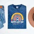 HAPPY LAST OF DAY SCHOOL Rainbow Teacher Student Graduation Mineral Wash Tshirts Mineral Navy