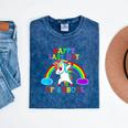 Happy Last Day Of School Teacher Student Graduation Unicorn Mineral Wash Tshirts Mineral Navy