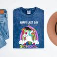 Happy Last Days Of School Graduation Class 2022 Unicorn Girl Mineral Wash Tshirts Mineral Navy