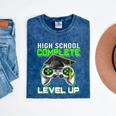 High School Level Complete Class Of 2024 Graduation Mineral Wash Tshirts Mineral Navy