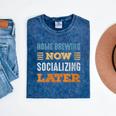 Home Brewing Now Minimal Socializing Introvert Vintage Mineral Wash Tshirts Mineral Navy