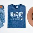 Homebody Introvert Cozy Trendy Indoorsy Homebody Mineral Wash Tshirts Mineral Navy