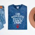I Like Horror Movies And Maybe 3 People Introvert Mineral Wash Tshirts Mineral Navy
