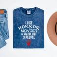 I Like Horror Movies And Maybe 3 People Introvert Mineral Wash Tshirts Mineral Navy