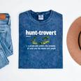 Hunt-Trovert Hunting Hunter Humor Definition Introvert Mineral Wash Tshirts Mineral Navy