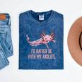 Id Rather Be With My Axolotl Salamander Introvert Mineral Wash Tshirts Mineral Navy