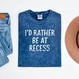 I'd Rather Be At Recess Shirt Funny Sarcastic Graduation Tee Mineral Wash Tshirts Mineral Navy