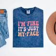 I'm Fine It's Just My Face Resting Face Mood Introvert Premium Mineral Wash Tshirts Mineral Navy I'm Fine It's Just My Face Resting Face Mood Introvert Premium Mineral Wash Tshirts Mineral Navy