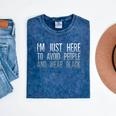 I'm Just Here To Avoid People And Wear Introvert Mineral Wash Tshirts Mineral Navy