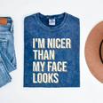 I'm Nicer Than My Face Looks Introverted Introverts Mineral Wash Tshirts Mineral Navy