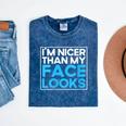 I'm Nicer Than My Face Looks Shy People Introverts Mineral Wash Tshirts Mineral Navy