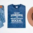 I'm Not Anti Social I'm Selectively Social Introvert Mineral Wash Tshirts Mineral Navy