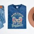 I'm Here To Watch My Dad Graduated 2025 Graduation Mineral Wash Tshirts Mineral Navy