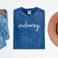 Indoorsy Introvert Life Quotes For Women Men Sarcastic Mineral Wash Tshirts Mineral Navy