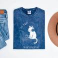 Introvert Cat With Coffee On Computer Antisocial Emo Goth Mineral Wash Tshirts Mineral Navy