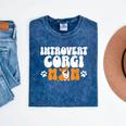Introvert Corgi Mom Dog Pet Morca Works Dog For Men Women Mineral Wash Tshirts Mineral Navy
