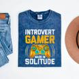 Introvert Gamer Video Games Anti Social Team Player Mineral Wash Tshirts Mineral Navy