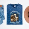 Introvert Hiking Club Antisocial Overthinking Anxiety Mineral Wash Tshirts Mineral Navy