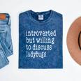 Introvert Joke Introverted Ladybug Lover Mineral Wash Tshirts Mineral Navy